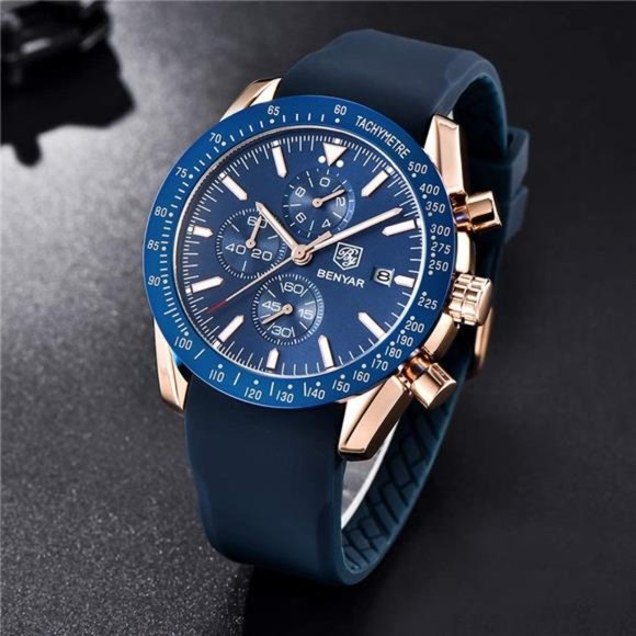 Wrist Watch Waterproof and Scratch Resistant, Analog Chronograph Quartz Watch - Picture 2 of 5